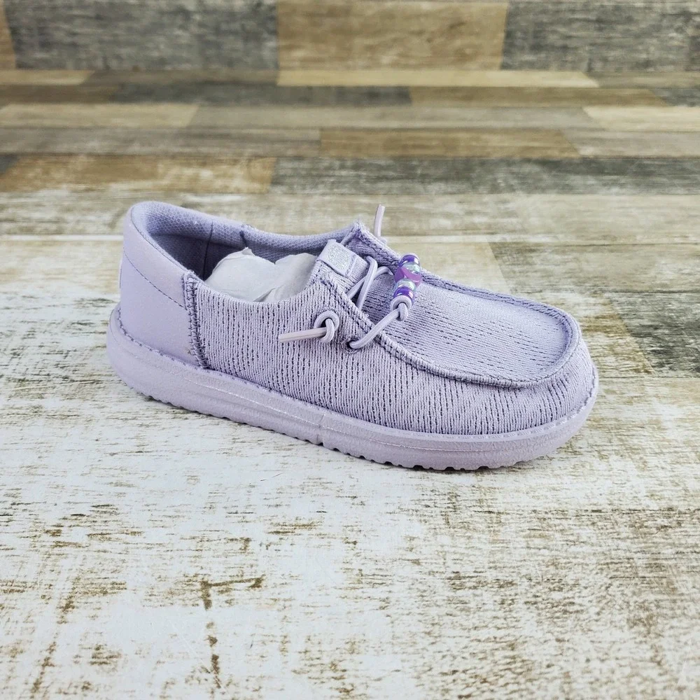 Hey Dude Wendy Funk Shoelry Kids Loafer Shoes Sz 13 C13 Purple Comfort Round Toe
